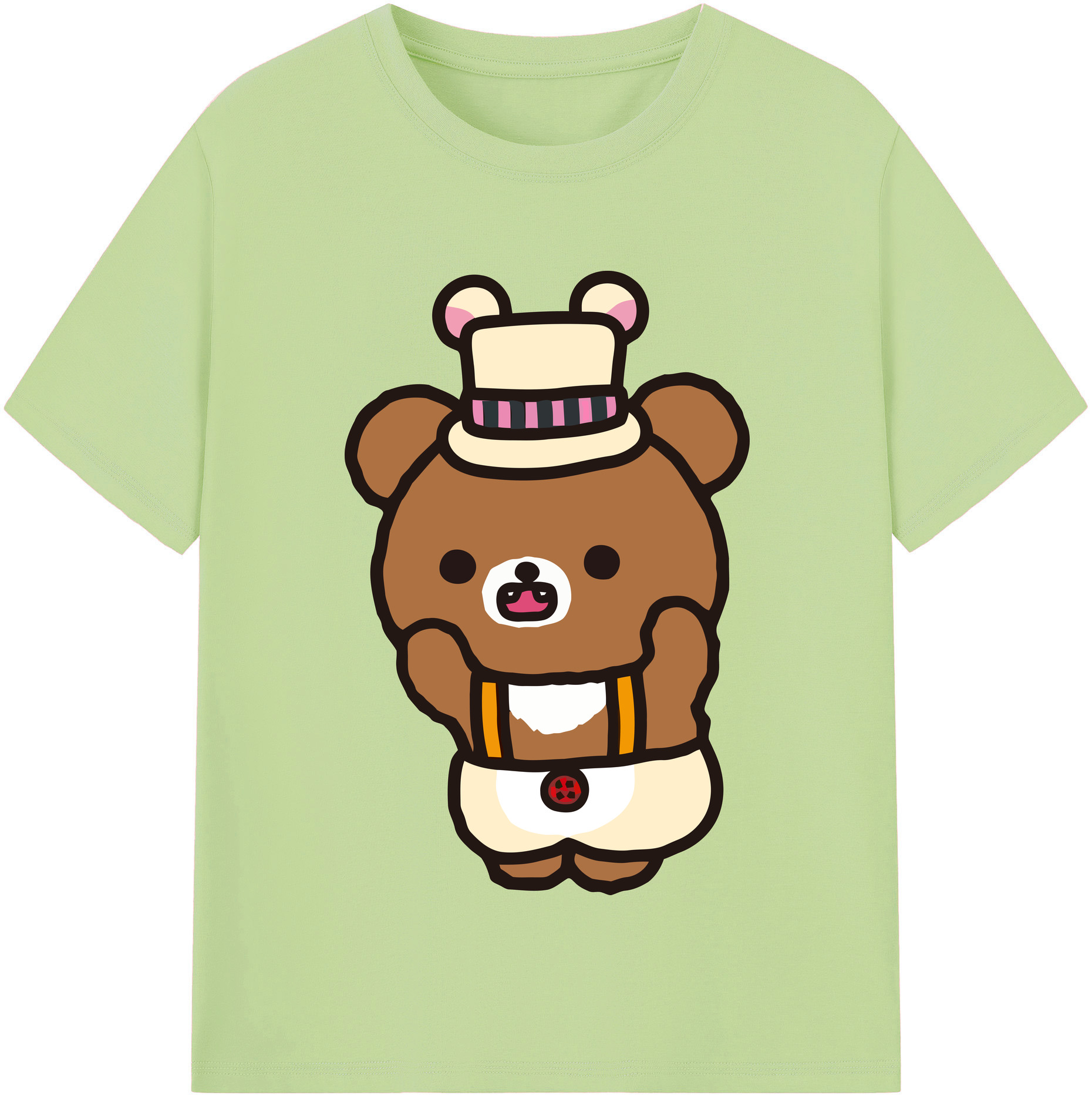 （画像用） リラックマ リラックマ キイロイトリ Rilakkuma Korilakkuma Kiiroitori 綿100％半袖Tシャツ（フロントプリント）